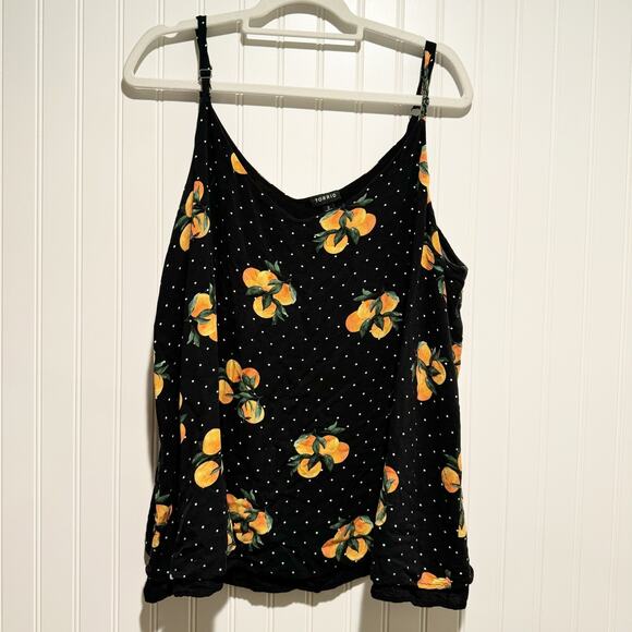Torrid Polka Dot Orange Print Swing Tank Plus Size 2X - Picture 2 of 6